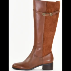 Bottes femme en Cuir DAISIA Cognac