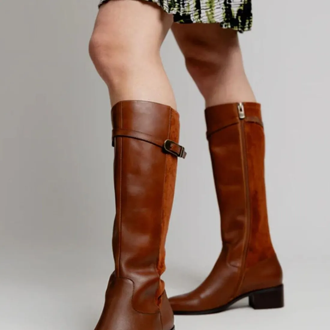 Bottes femme en Cuir DAISIA Cognac