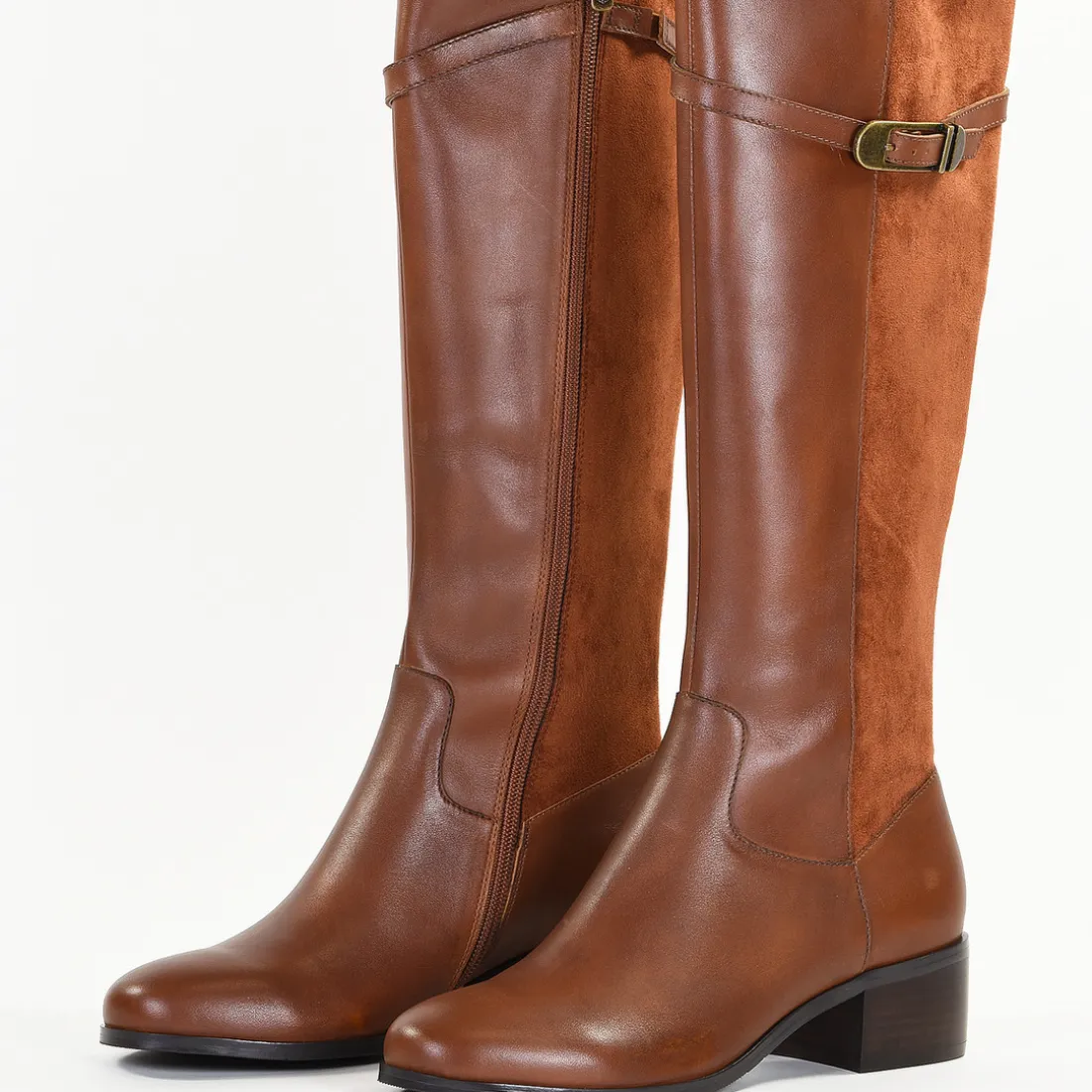 Bottes femme en Cuir DAISIA Cognac