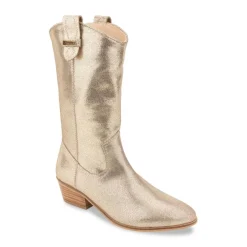 Bottes femme or irise LADYJA en cuir