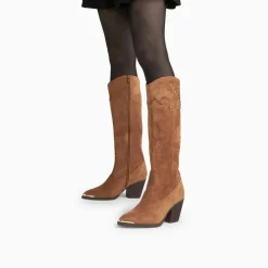 Bottes santiags Maud camel à talon