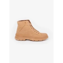 Bottines à semelles crantées camel