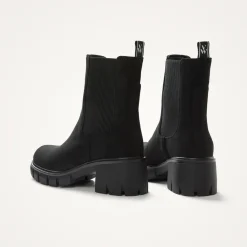 Bottines Chelsea noires à talon cranté