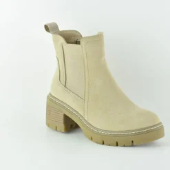 Bottines femme en cuir BEIGE