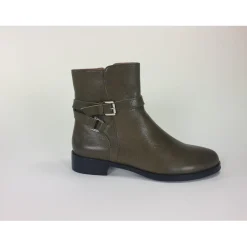 Bottines femme en cuir KAKI