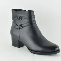 Bottines femme en cuir NOIR