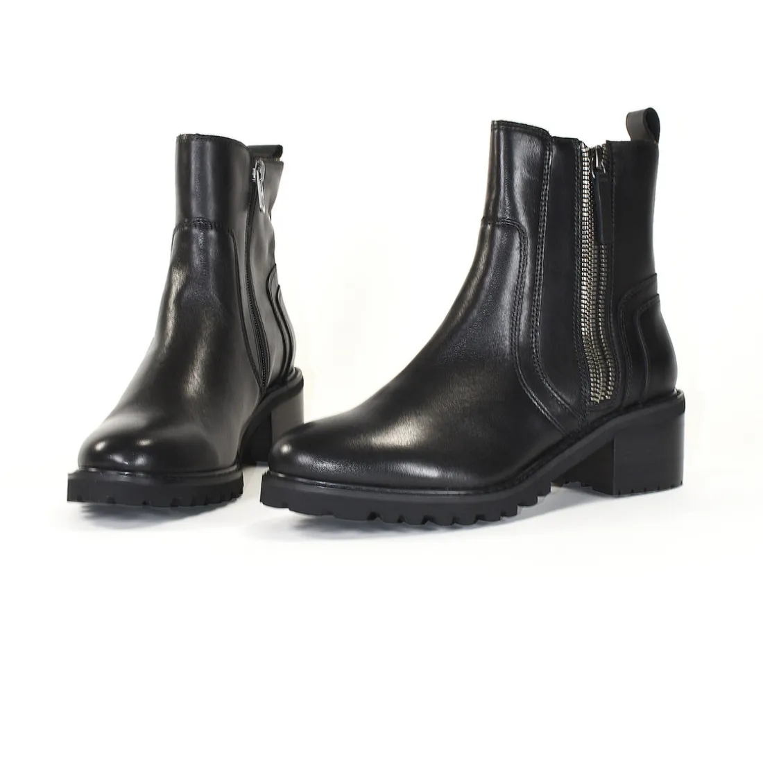 Bottines Femme en Cuir SETTIA Noir Lisse