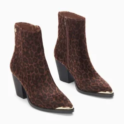 Bottines santiags Amandine léopard à talon