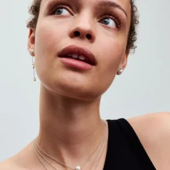 Boucles d'oreilles femme argent sterling avec perle et zircone Pandora Timeless