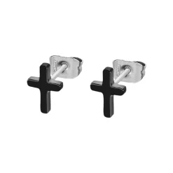 Boucles d'oreilles Lotus Style Noir Homme