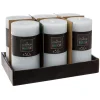 Bougie cylindrique rustique blanc H32