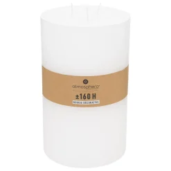 Bougie cylindrique rustique blanc H23voir