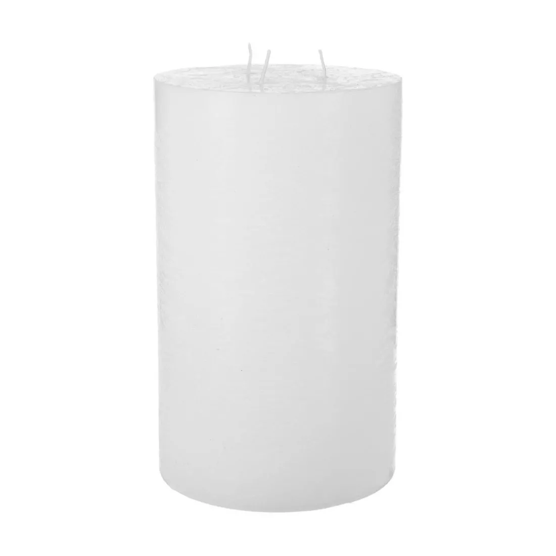 Bougie cylindrique rustique blanc H23voir