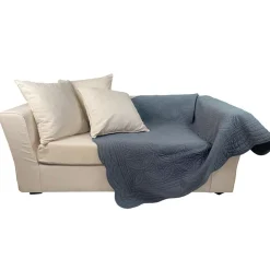 Boutis ou couvre lit uni coton - Gris