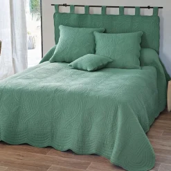 Boutis uni en coton BAILLARGUES vert