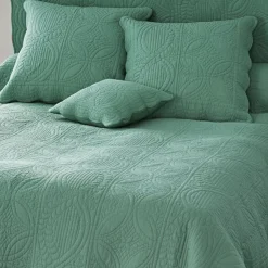 Boutis uni en coton BAILLARGUES vert