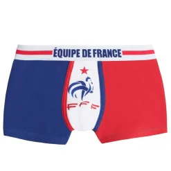 Boxer officiel Equipe de France de football boy Gardien POMM'POIRE bleu en coton
