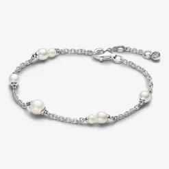 Bracelet femme en argent sterling avec perle et zircone Pandora Timeless