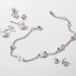 Bracelet femme en argent sterling avec perle et zircone Pandora Timeless