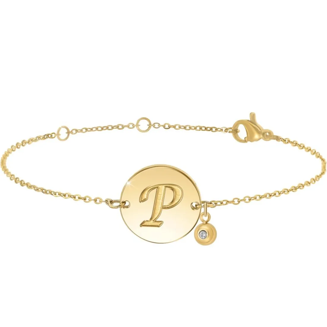 Bracelet Femme So Charm - BD2281-DORE-P-DIAMANT - Bracelet Initial Doré