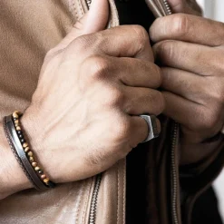 Bracelet HB6693 Multi-rangs Marron pour Homme