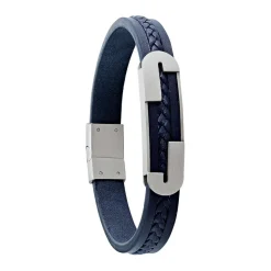 Bracelet Homme Jourdan HB048H - VASCO - Cuir bleu