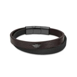 Bracelet Homme Police Bijoux HARDWARE - cuir Marron