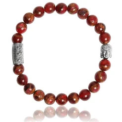 Bracelet Lauren Steven Design ML076 - Bracelet En Pierre Naturelle Jaspe Rouge Lauren Steven