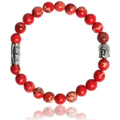 Bracelet Lauren Steven Design ML056 - Bracelet En Pierre Naturelle Pierre Impériale Rouge Lauren Steven