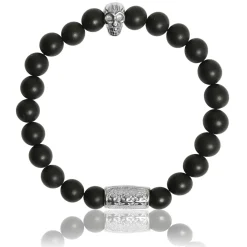 Bracelet Lauren Steven Design ML016 - Bracelet En Pierre Naturelle Onyx Noir Mat Lauren Steven