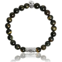 Bracelet Lauren Steven Design ML004 - Bracelet En Pierre Naturelle Oeil de Tigre Bleu Lauren Steven