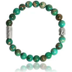 Bracelet Lauren Steven Design ML059 - Bracelet En Pierre Naturelle Jasper de Mer Vert Lauren Steven