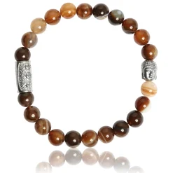 Bracelet Lauren Steven Design ML057 - Bracelet En Pierre Naturelle Agate Café Lauren Steven
