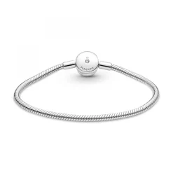 Bracelet Maille Serpent Halo de cristaux blanc Pandora Moments - Argent