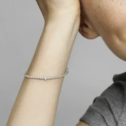 Bracelet Rivière Cœur Scintillant Pandora Timeless - Argent