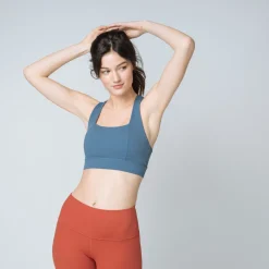 Brassière dos croisé Femme bleu en nylon