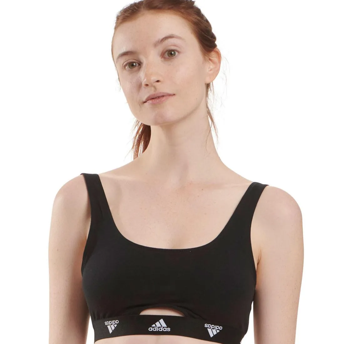 Brassière femme Coton Logo Adidas noir