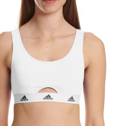 Brassière femme Coton Logo Adidas blanc
