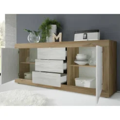 Buffet 2 portes 3 tiroirs en panneaux de particules