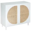 Buffet 2 portes blanc avec Cannage
