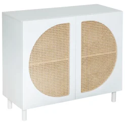 Buffet 2 portes blanc avec Cannage