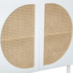 Buffet 2 portes blanc avec Cannage