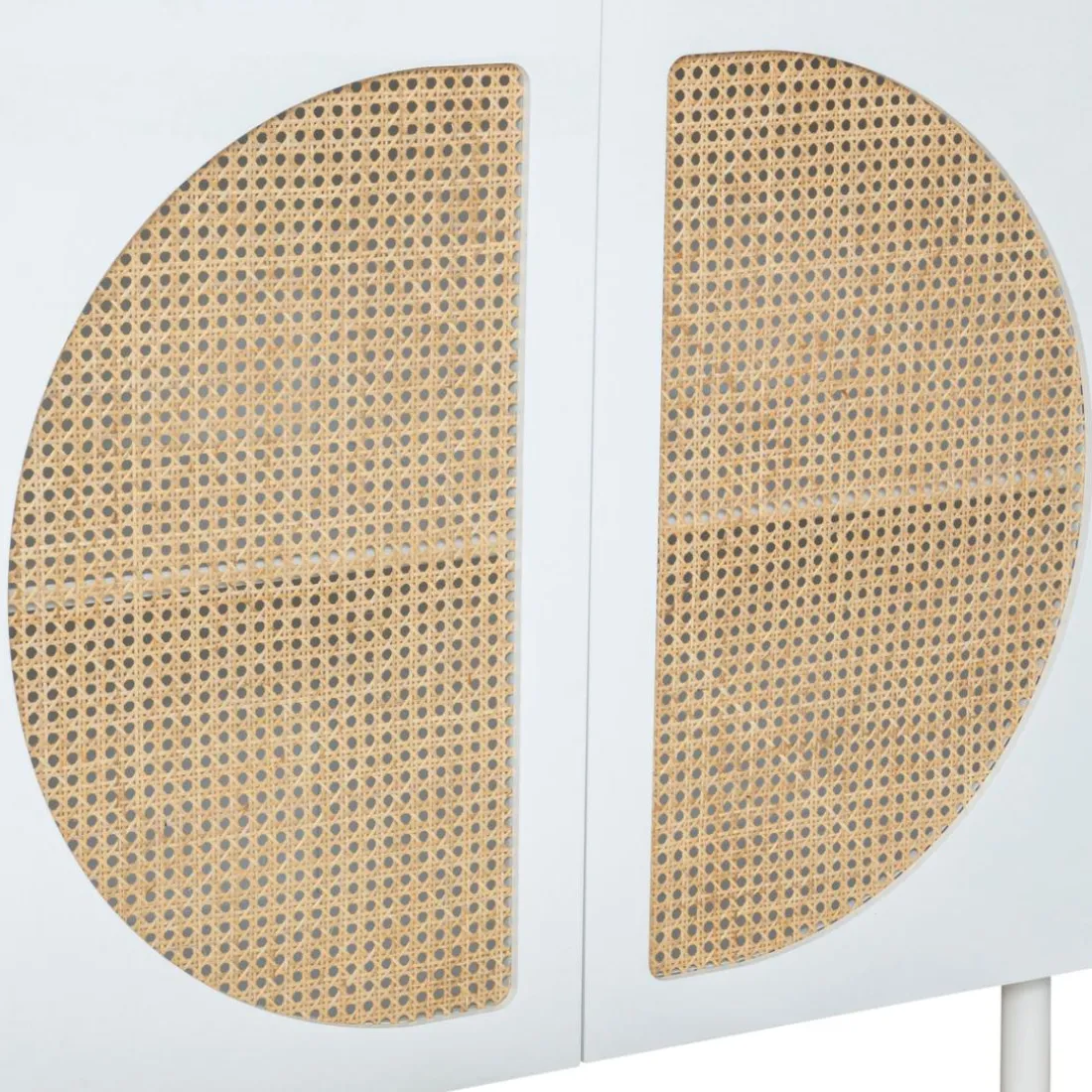 Buffet 2 portes blanc avec Cannage