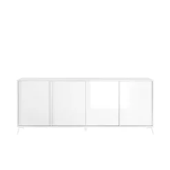 Buffet 4 portes blanc lacqué brillant