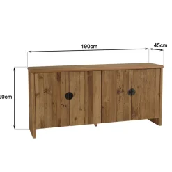 Buffet 4 portes bois pin recyclé SANDY