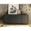 Buffet 4 portes chene gris foncé