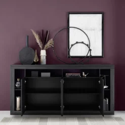 Buffet 4 portes chene noir