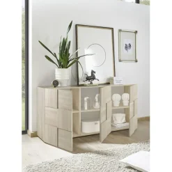 Buffet 3 portes en bois DAMA décor chêne samoa
