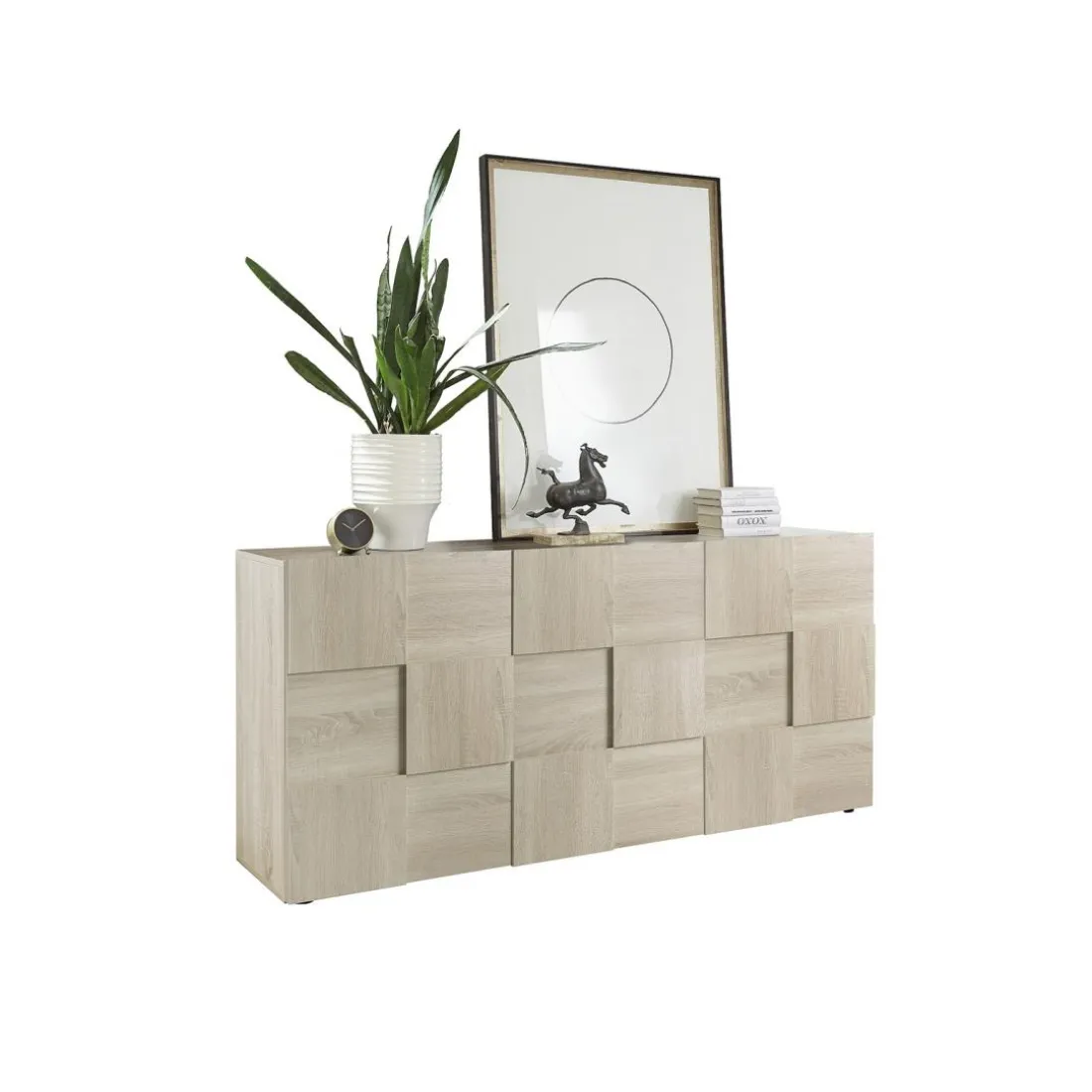 Buffet 3 portes en bois DAMA décor chêne samoa
