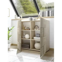 Buffet 2 portes en bois DAMA décor chêne samoa